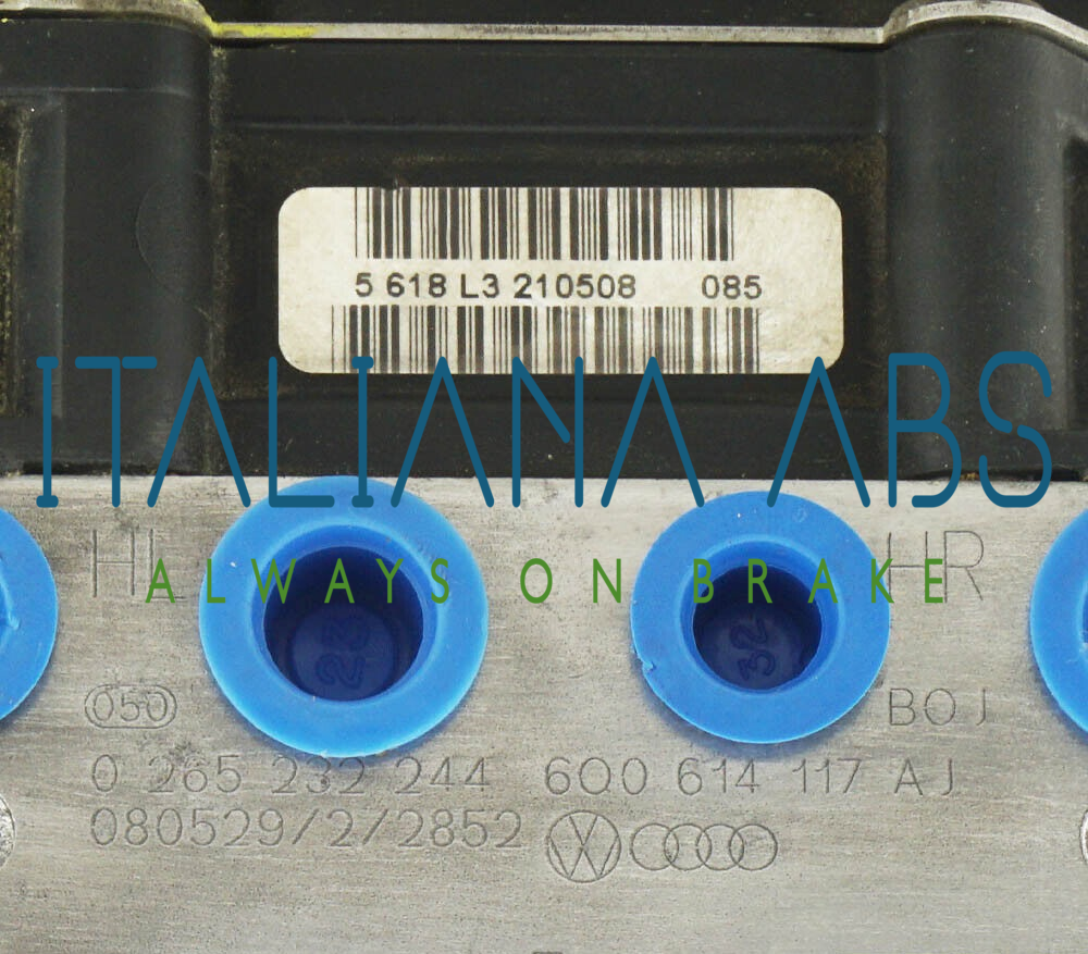 Centralina ABS VW, codici identificativi: 6Q0614117AJ 6Q0907379BC 0265800775