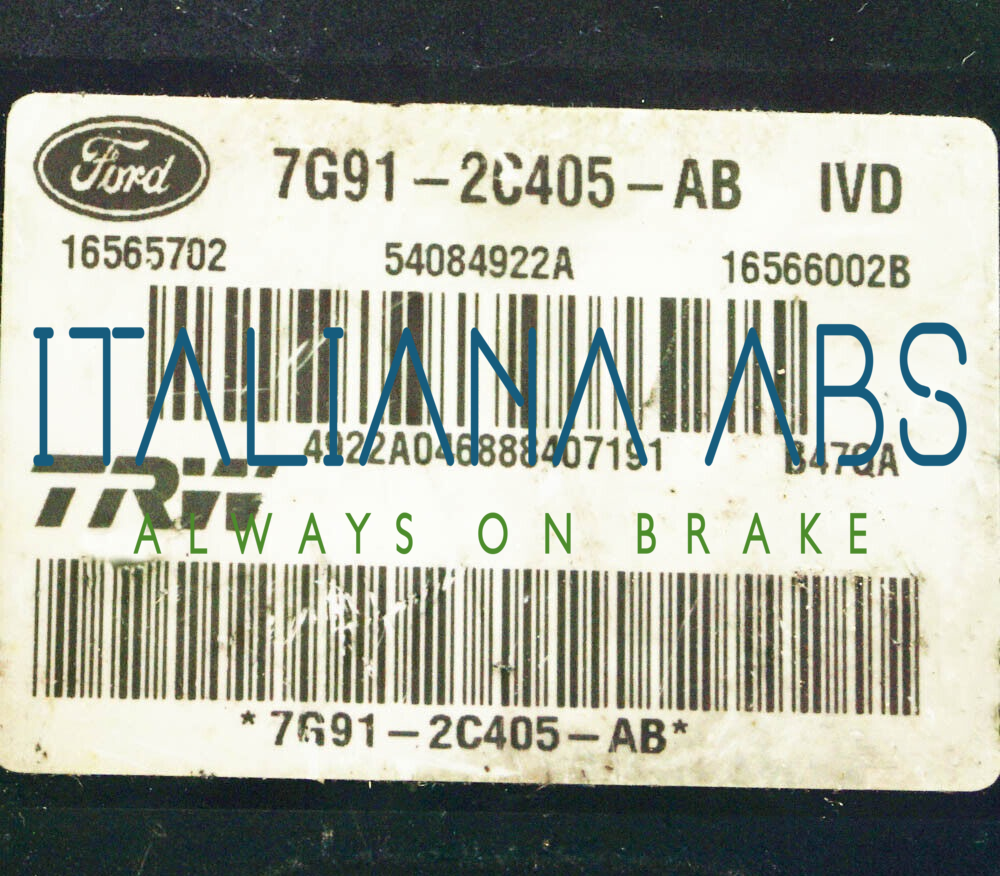 Centralina ABS FORD, codici identificativi: 7G912C405AB 16565702 54084922A