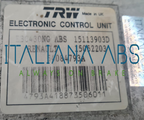 Centralina ABS RENAULT OPEL NISSAN, codici identificativi: 8200511146 93857506 15052203