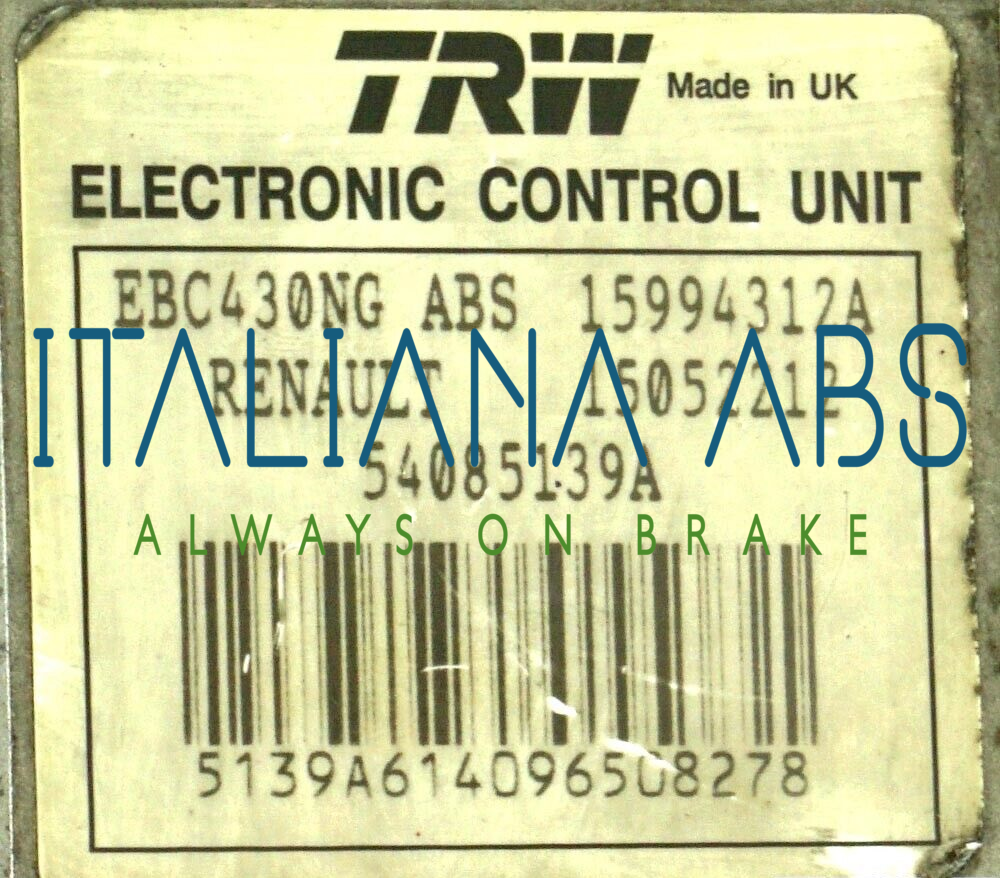 Centralina ABS RENAULT, codici identificativi: 8200951792 93863319 15052212