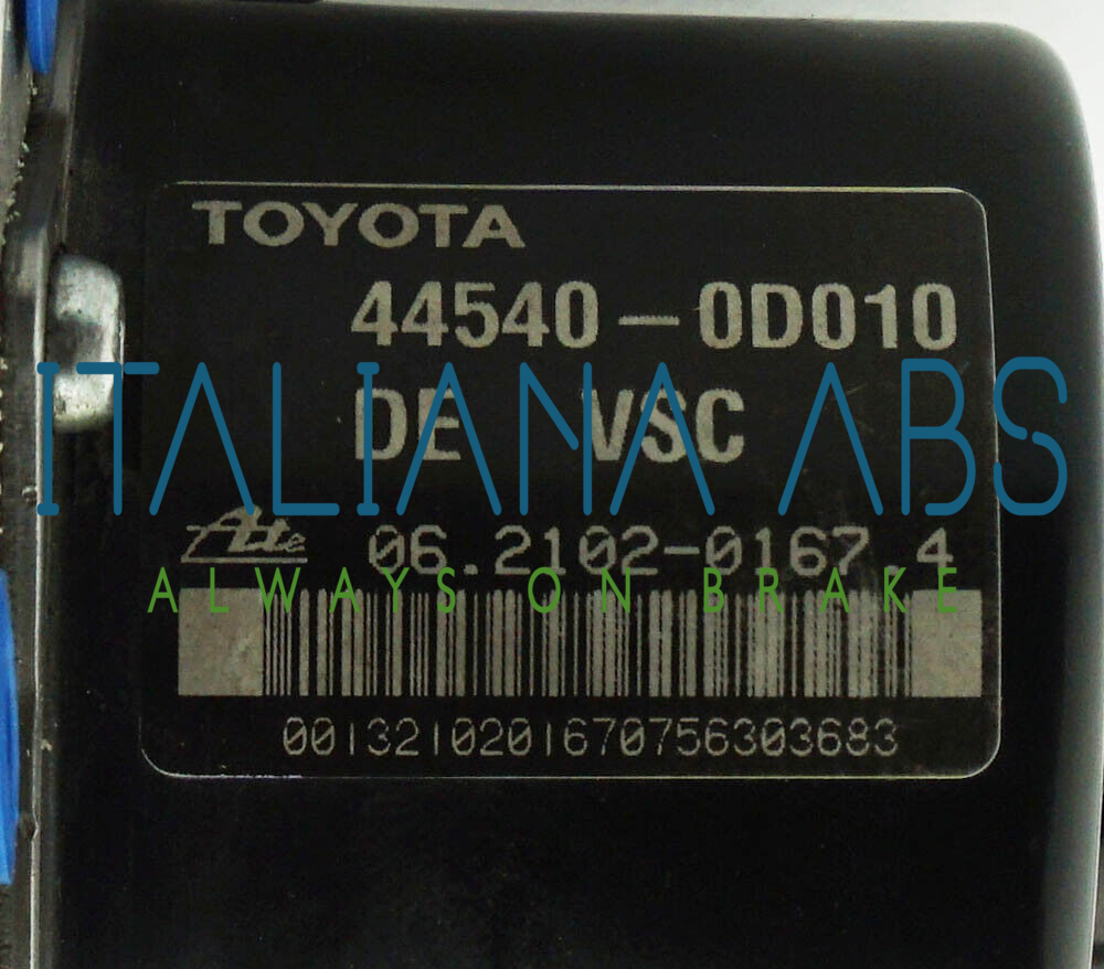 Centralina ABS TOYOTA, codici identificativi: 895410D030 06210903193 445400D010