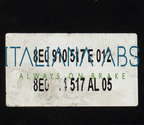Centralina ABS AUDI, codici identificativi: 8E0614517AL 0265234333 8E0910517E