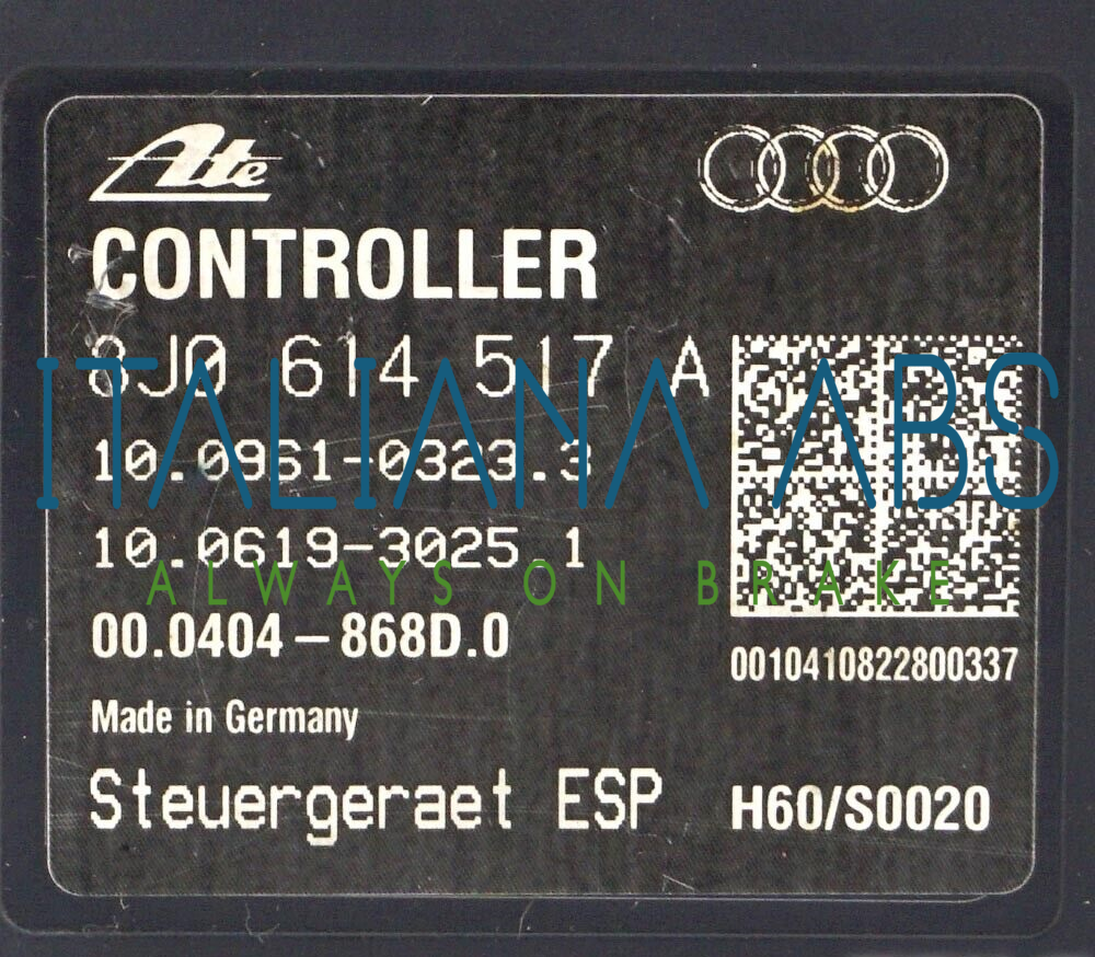 Centralina ABS AUDI, codici identificativi: 8J0614517A 10021202144 10096103233