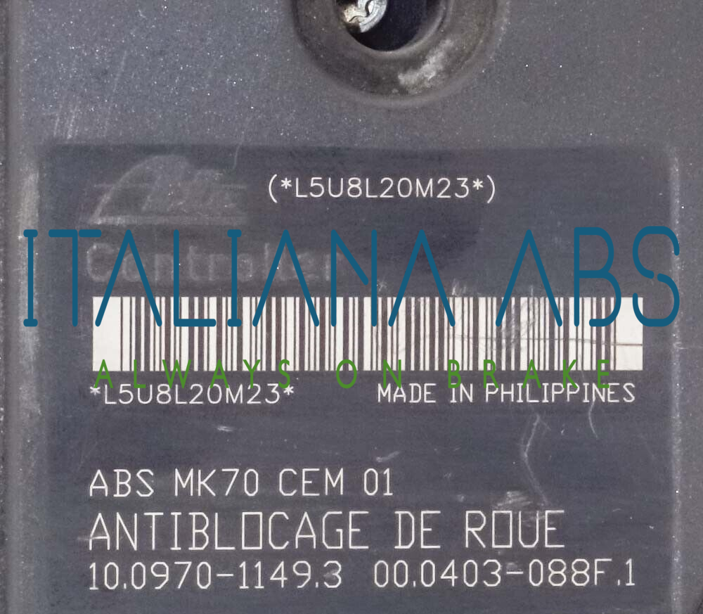 Centralina ABS PEUGEOT, codici identificativi: 9659136980 10020701304 10097011493