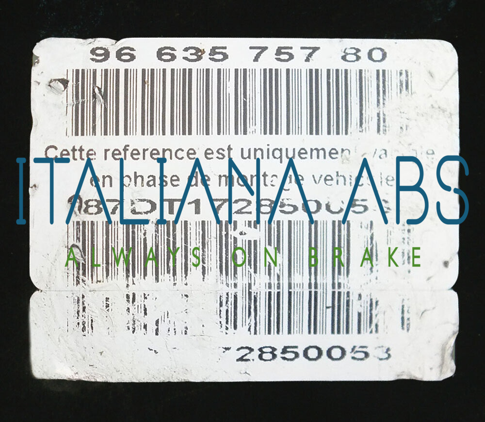 Centralina ABS PEUGEOT, codici identificativi: 9660107580 9663575780 0265950560