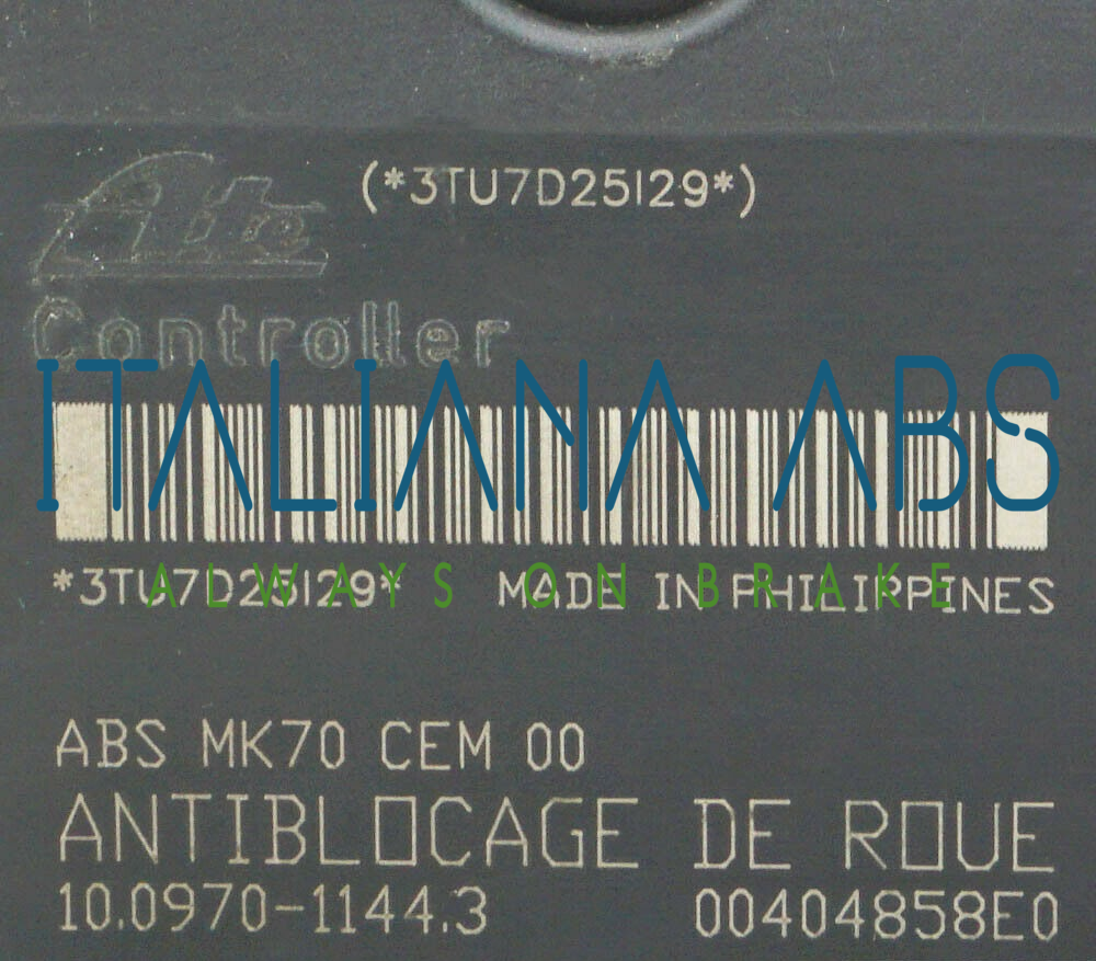 Centralina ABS PEUGEOT, codici identificativi: 9662298480 10020700924 10097011443