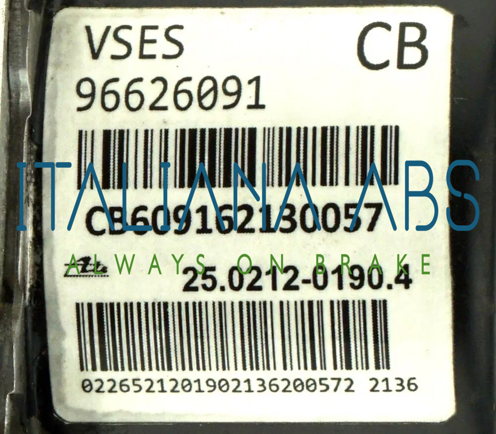 Centralina ABS CHEVROLET, codici identificativi: 96626091 25021201904 25092645293