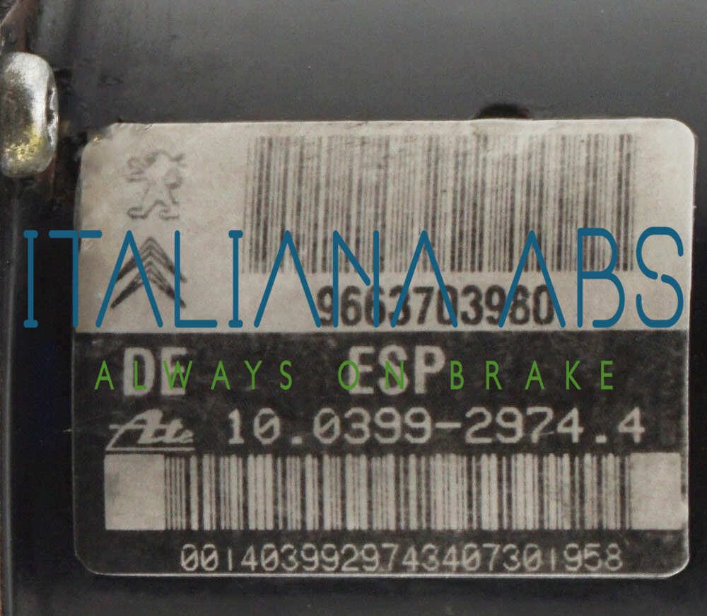 Centralina ABS CITROEN, codici identificativi: 9663703980 10039929744 10096011843
