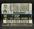 Centralina ABS PEUGEOT, codici identificativi: 9665344980 10020603884 10096039143