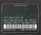 Centralina ABS PEUGEOT, codici identificativi: 9665344980 10020603884 10096039143