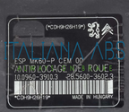Centralina ABS CITROEN, codici identificativi: 9666392480 10020604054 10096039103