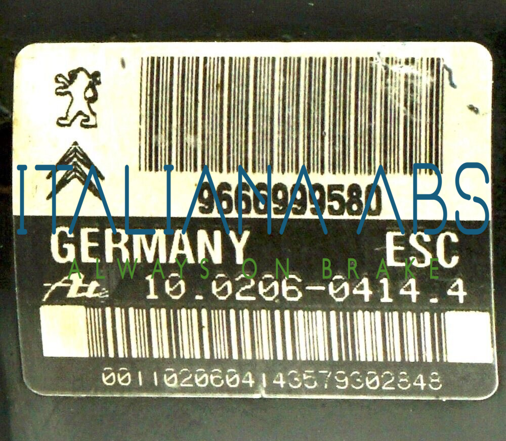 Centralina ABS CITROEN, codici identificativi: 9666999580 10020604144 10096039243