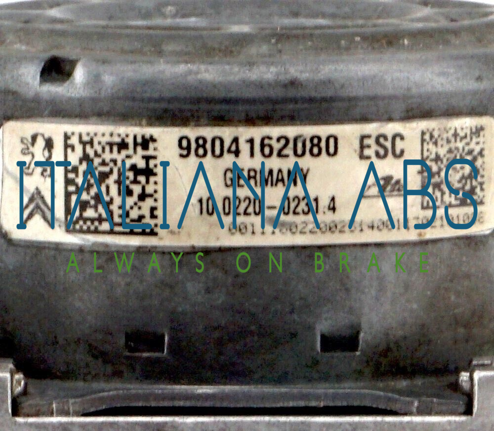 Centralina ABS PEUGEOT, codici identificativi: 9804162080 10022002314 10091511773