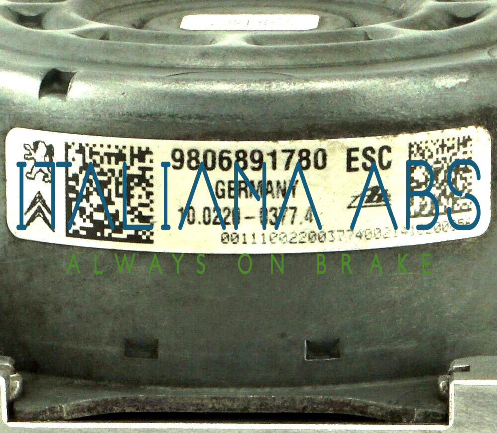 Centralina ABS PEUGEOT, codici identificativi: 9806891780 10022003774 10091511793