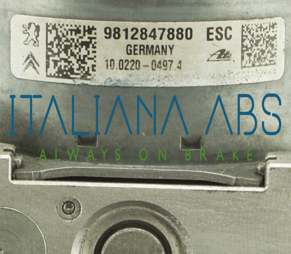 Centralina ABS PEUGEOT, codici identificativi: 9812847880 10022004974 10091539553