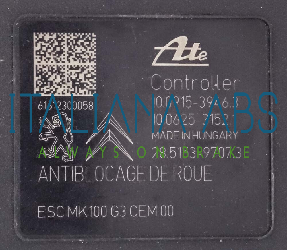 Centralina ABS CITROEN OPEL, codici identificativi: 9814482680 10022006744 10091539463
