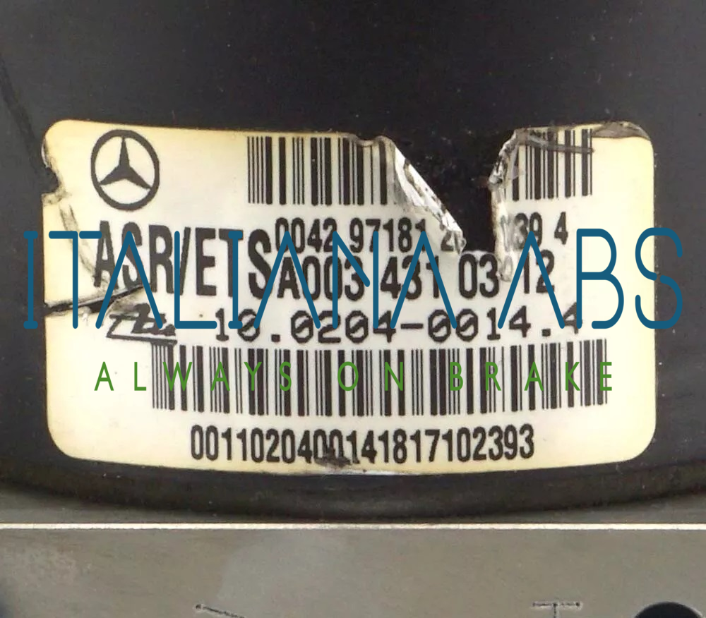 Centralina ABS MERCEDES, codici identificativi: A0034310312 10020400144 10099013272