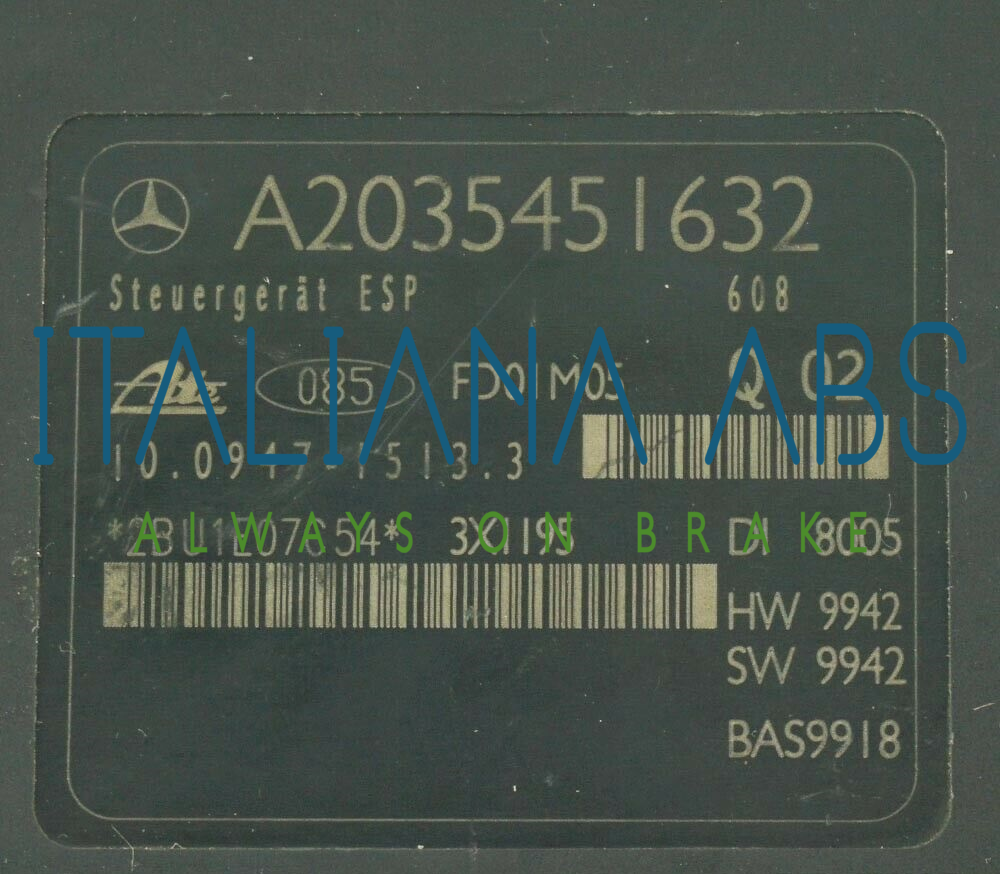 Centralina ABS MERCEDES, codici identificativi: A0044310512 A2035451632 10094715133