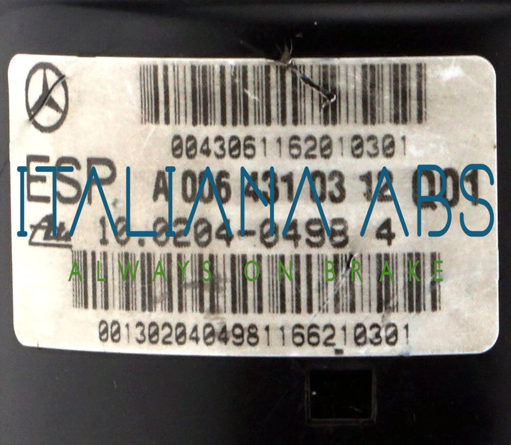 Centralina ABS MERCEDES, codici identificativi: A0064310312 A0365454032 10092515843