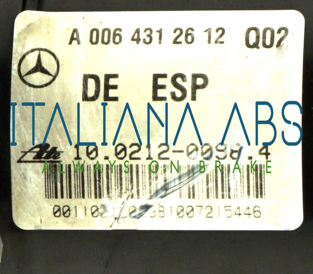 Centralina ABS MERCEDES, codici identificativi: A0064312612 A20454732 10092615703