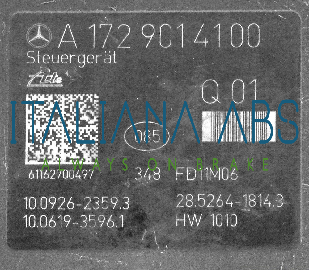Centralina ABS MERCEDES, codici identificativi: A1724312612 A1729014100 10092623593