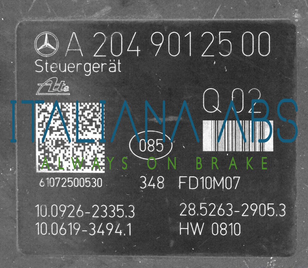 Centralina ABS MERCEDES, codici identificativi: A2044312012 A2049012500 10092623353
