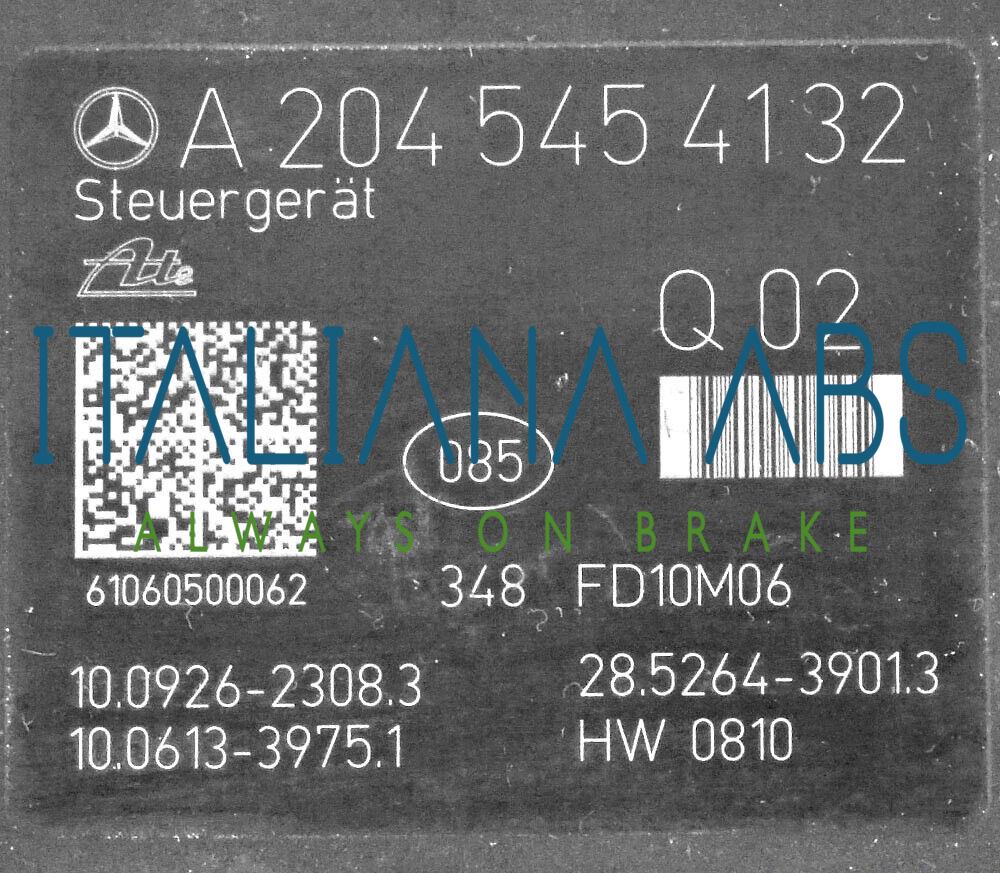 Centralina ABS MERCEDES, codici identificativi: A2044315312 A20454132 10092623083
