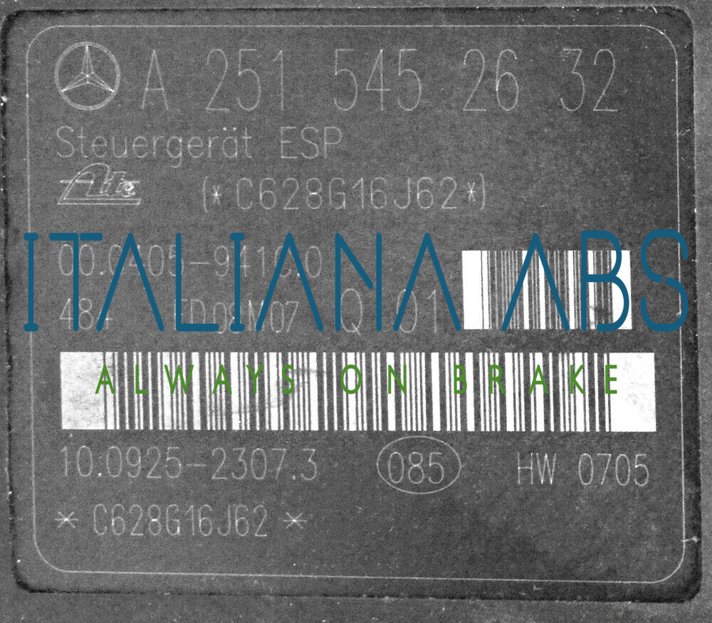 Centralina ABS MERCEDES, codici identificativi: A2514310512 A2515452632 10092523073