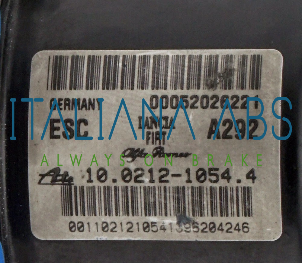 Centralina ABS FIAT, codici identificativi: 52026221 10021210544 10096116323 10062531111