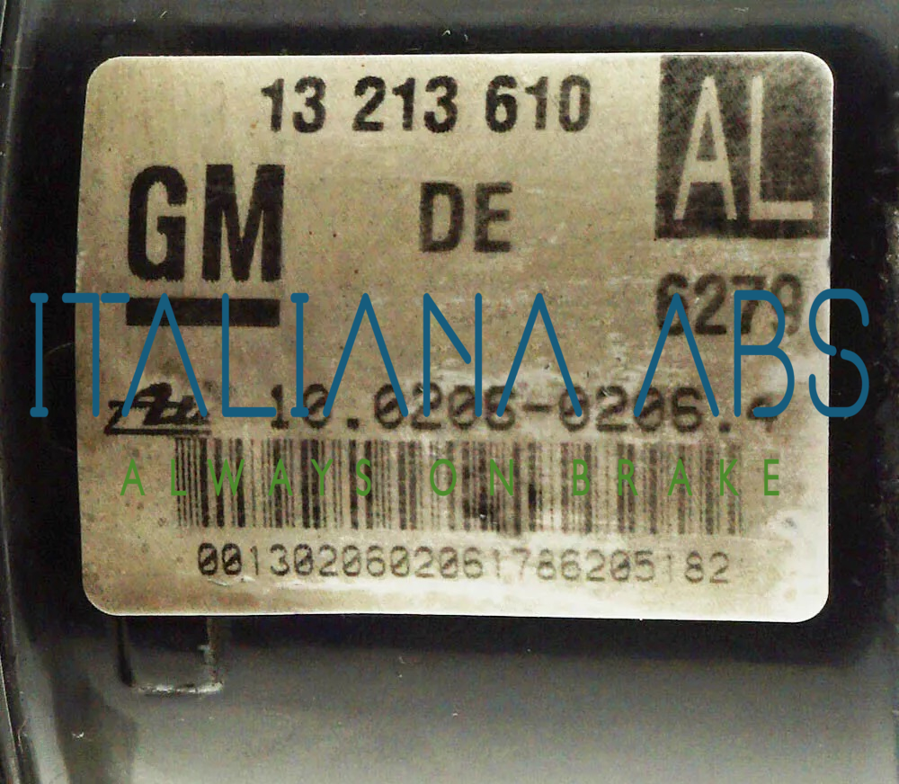 Centralina ABS OPEL, codici identificativi: AL 13213610 10096005483 1002060206