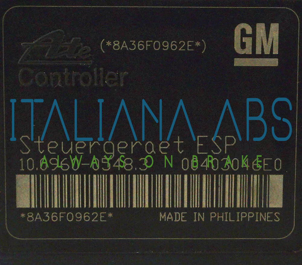 Centralina ABS OPEL, codici identificativi: AL 13213610 10096005483 1002060206