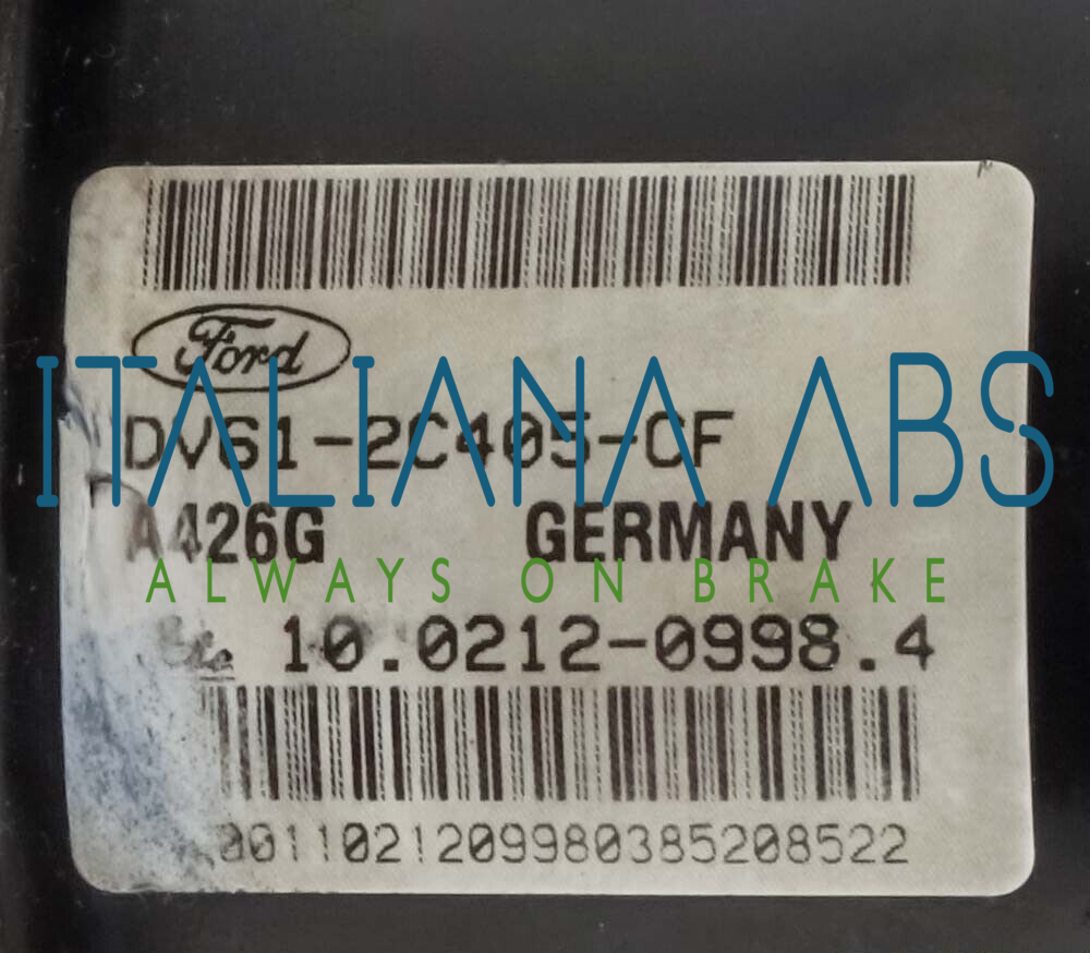 Centralina ABS FORD, codici identificativi: DV612C405CF 10021209984 10096101823