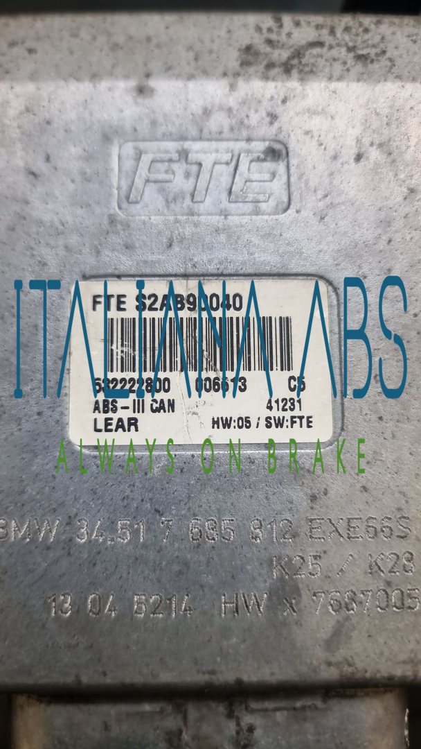Centralina ABS BMW, codici identificativi: Motorrad FTE S2AB90040 34517685812