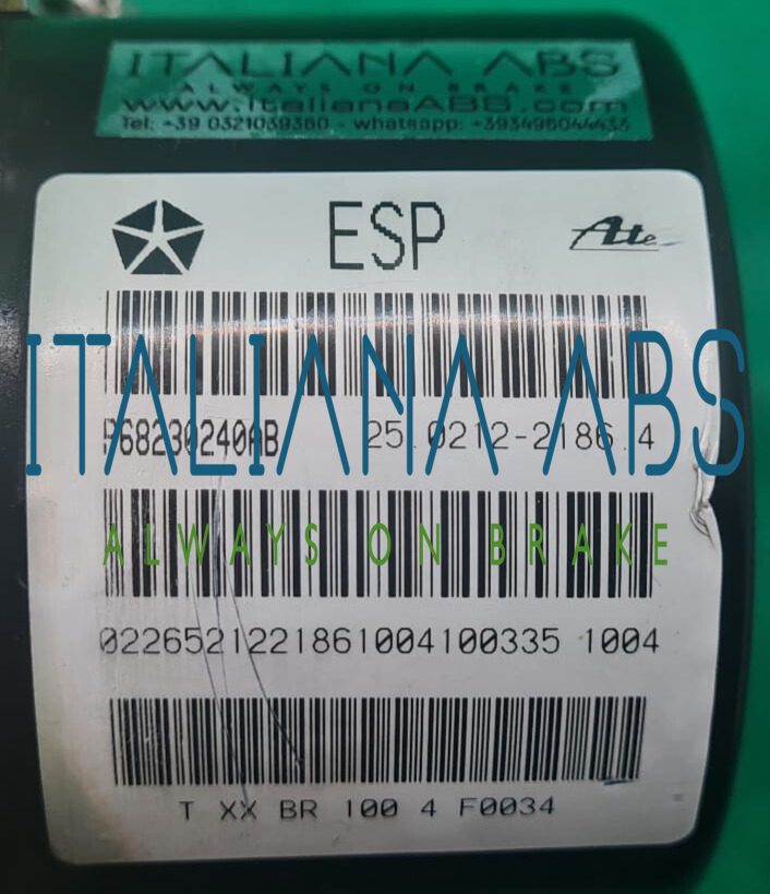 Centralina ABS JEEP, codici identificativi: P68230240AB 25021221864 28526602043