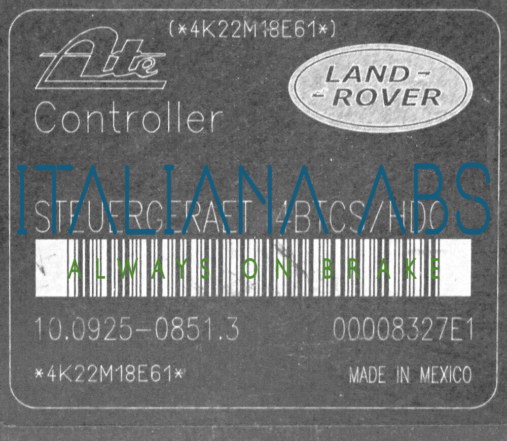 Centralina ABS Land Rover, codici identificativi: SRB000200 10092508513