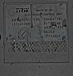 Etichetta centralina ABS Alfa Romeo 54084738G 15314106D
