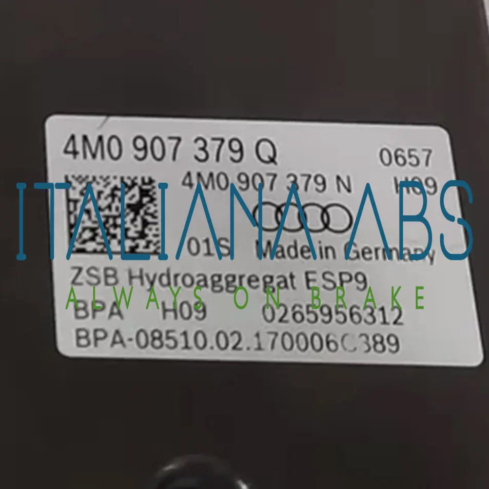 Centralina ABS AUDI, codici identificativi: 4M0614517AA 0265956312 4M0907379Q