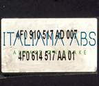 Centralina ABS AUDI, codici identificativi: 0265950557 4F0614517AA 4F0910517AD